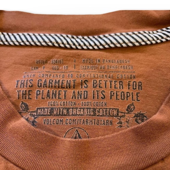 Volcom Organic Cotton Mushroom 🍄🟫🍄 Tee Size Small. Well loved! - Picture 8 of 8